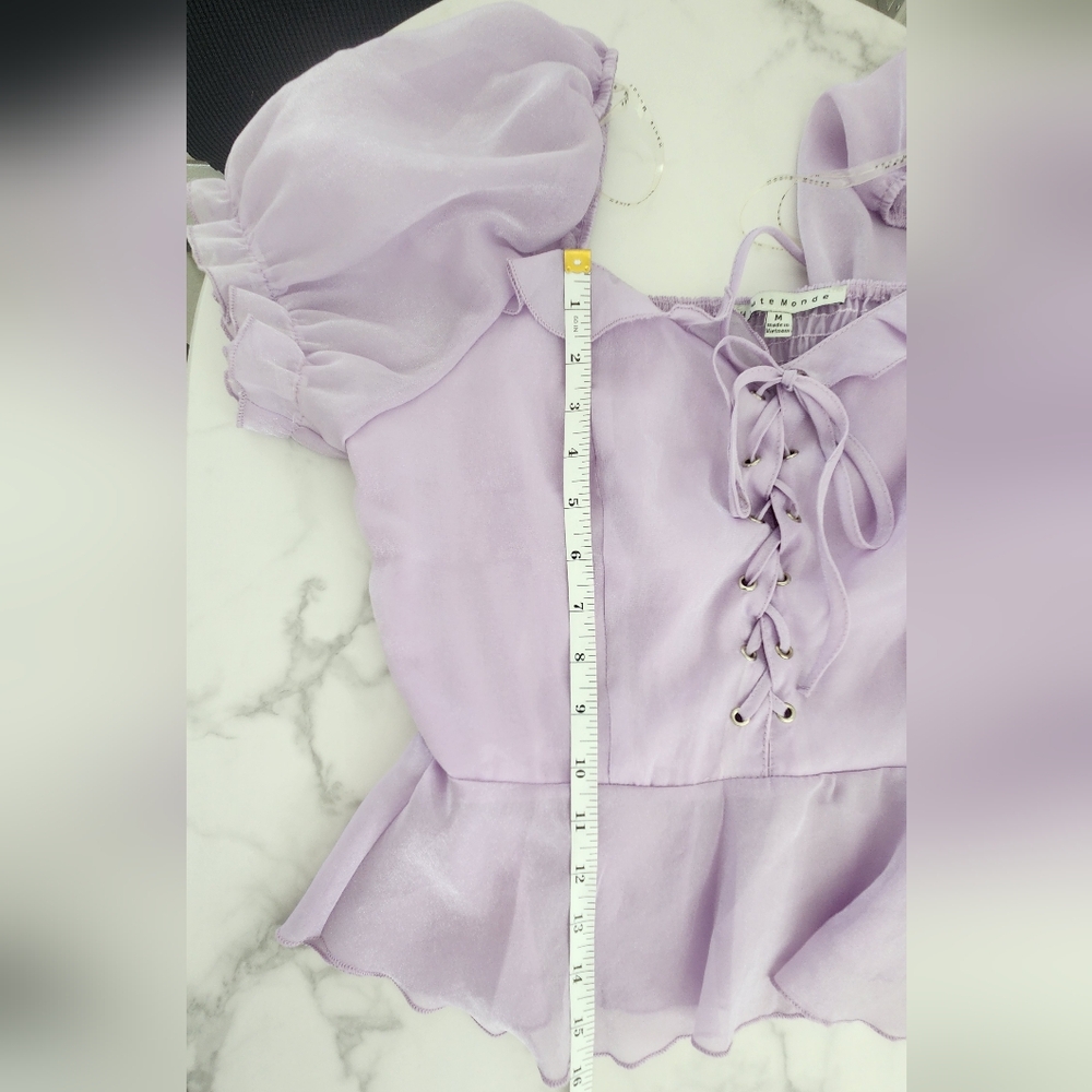 Haute Monde Lavander Color Women's Blouse Size Medium - Picture 7 of 12